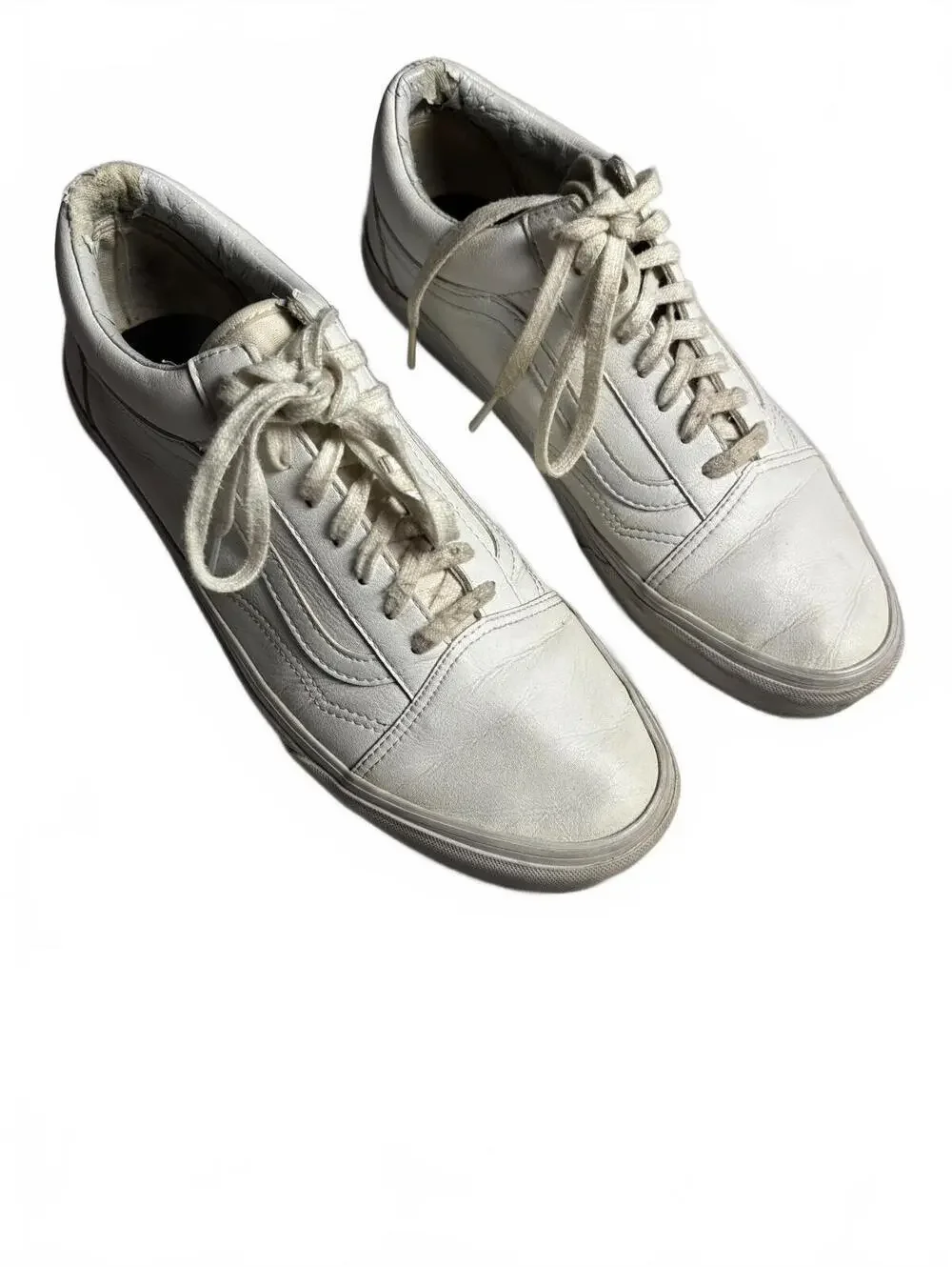 Vans White Leather Sneakers - Men's Casual Shoes
